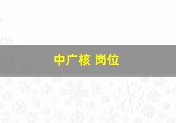 中广核 岗位